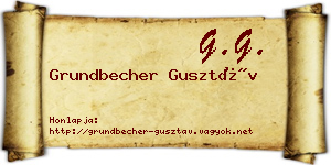 Grundbecher Gusztáv névjegykártya